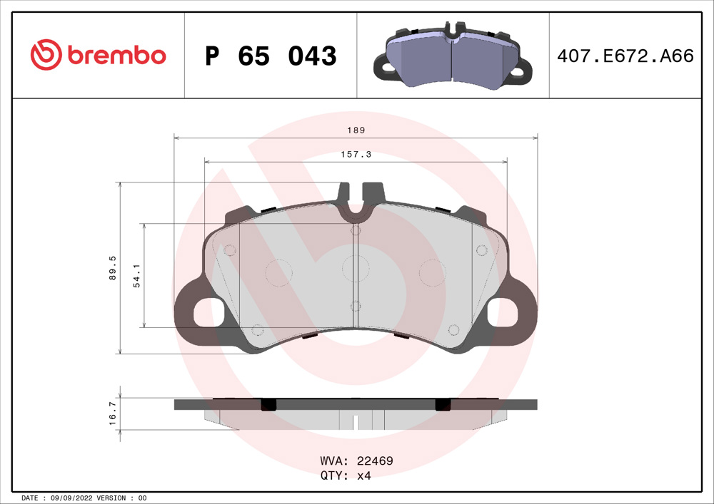 Klocki hamulcowe BREMBO P 65 043