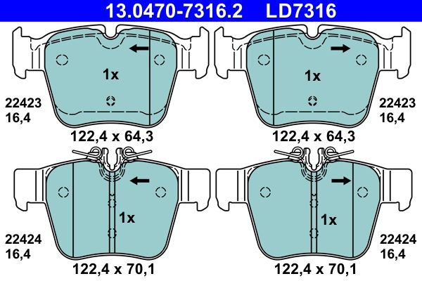 Klocki hamulcowe ATE 13.0470-7316.2