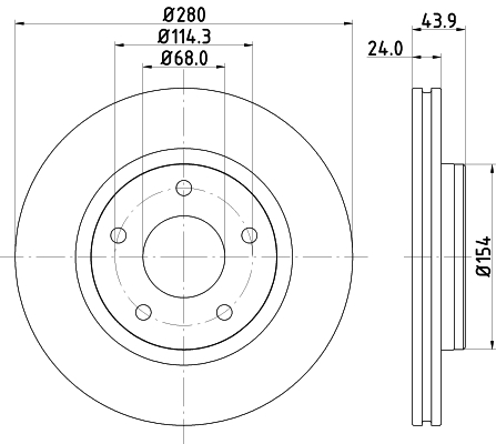 Tarcza hamulcowa HELLA PAGID 8DD 355 117-321