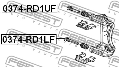 Sworzeń prowadzący  zacisk hamulca FEBEST 0374-RD1LF