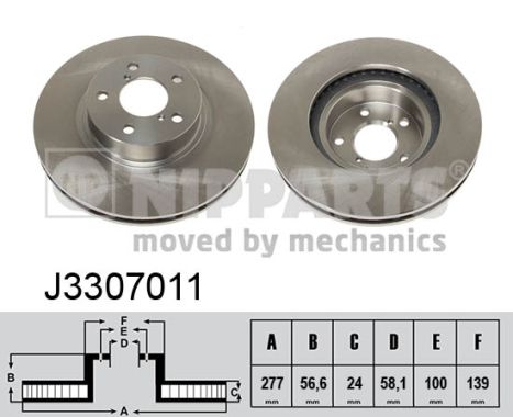Tarcza hamulcowa NIPPARTS J3307011