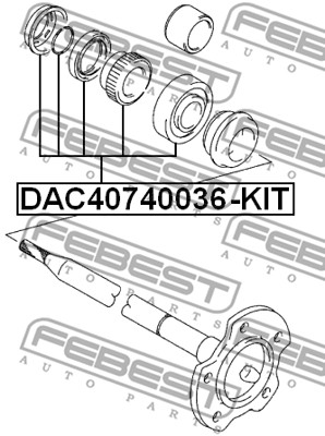Zestaw łożysk koła FEBEST DAC40740036-KIT