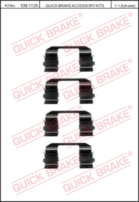 Zestaw akcesoriów montażowych  klocków hamulcowych QUICK BRAKE 109-1135