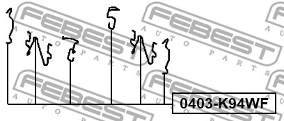 Zestaw akcesoriów montażowych  klocków hamulcowych FEBEST 0403-K94WF