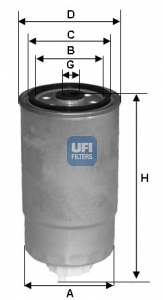 Filtr paliwa UFI 24.H2O.08