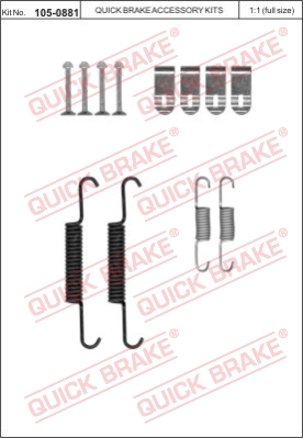 Zestaw montażowy szczęk hamulcowych QUICK BRAKE 105-0881