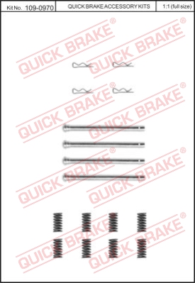 Zestaw akcesoriów montażowych  klocków hamulcowych QUICK BRAKE 109-0970