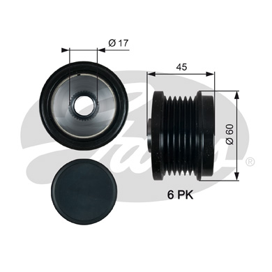 Alternator - sprzęgło jednokierunkowe GATES OAP7155