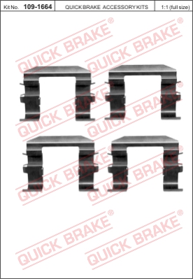 Zestaw akcesoriów montażowych  klocków hamulcowych QUICK BRAKE 109-1664
