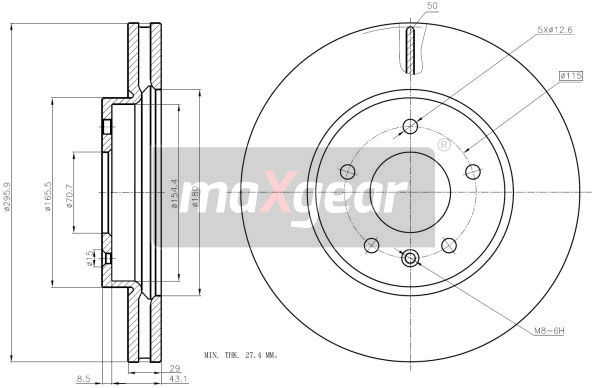 Tarcza hamulcowa MAXGEAR 19-2369