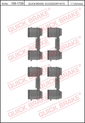 Zestaw akcesoriów montażowych  klocków hamulcowych QUICK BRAKE 109-1726