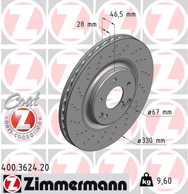 Tarcza hamulcowa ZIMMERMANN 400.3624.20