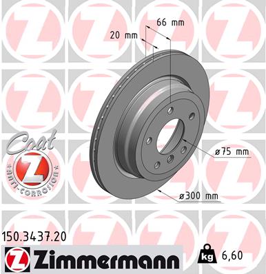 Tarcza hamulcowa ZIMMERMANN 150.3437.20