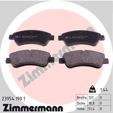 Klocki hamulcowe ZIMMERMANN 23954.190.1