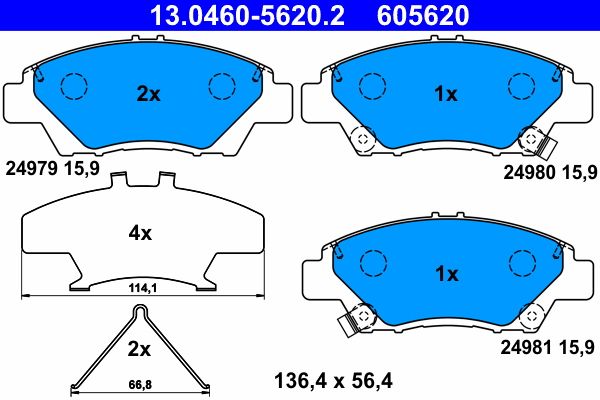 Klocki hamulcowe ATE 13.0460-5620.2