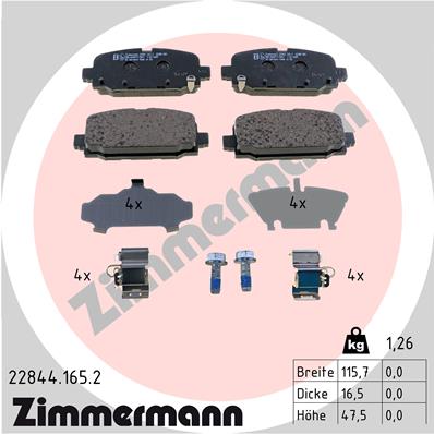 Klocki hamulcowe ZIMMERMANN 22844.165.2