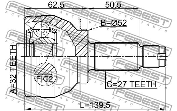 Przegub wału FEBEST 0810-B13MT