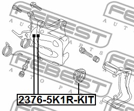 Zestaw naprawczy zacisku hamulcowego FEBEST 2376-5K1R-KIT