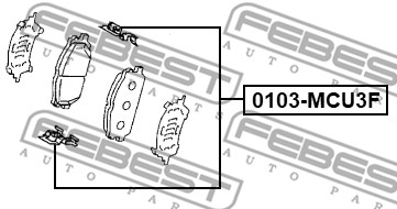 Zestaw akcesoriów montażowych  klocków hamulcowych FEBEST 0103-MCU3F