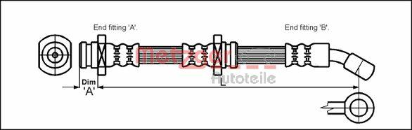 Przewód hamulcowy elastyczny METZGER 4110073