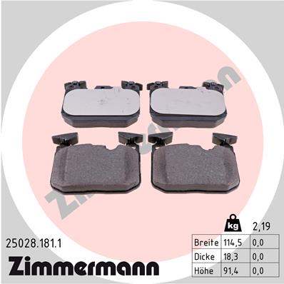 Klocki hamulcowe ZIMMERMANN 25028.181.1
