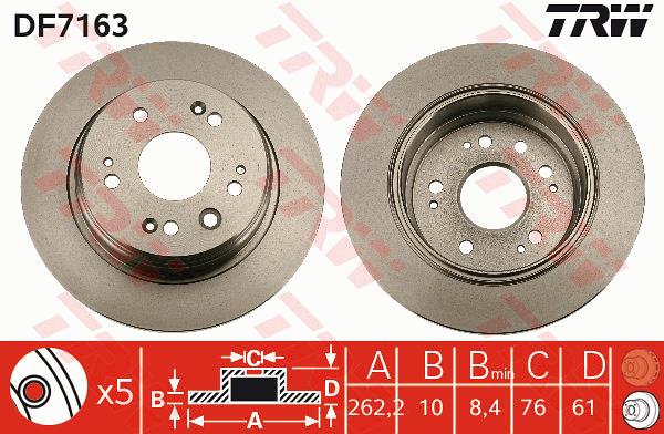 Tarcza hamulcowa TRW DF7163