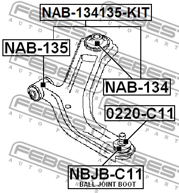 Tuleja wahacza FEBEST NAB-135