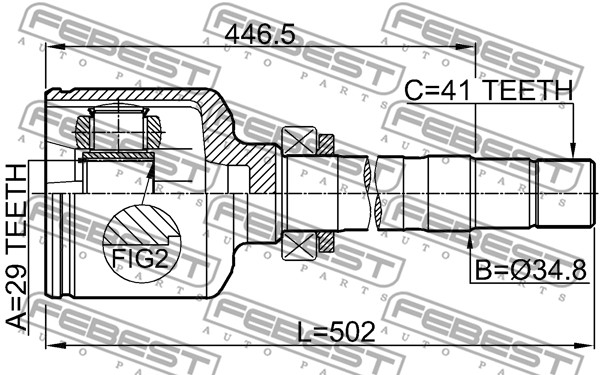 Przegub FEBEST 2811-DUCQ18RH