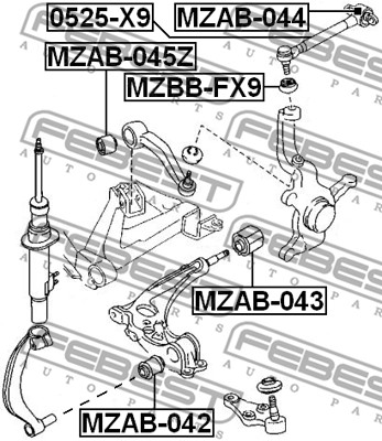 Tuleja wahacza FEBEST MZAB-043