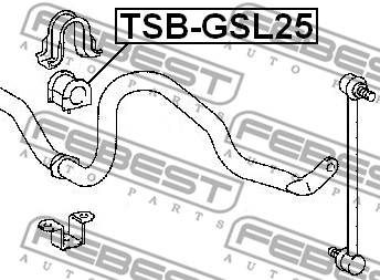 Guma stabilizatora FEBEST TSB-GSL25