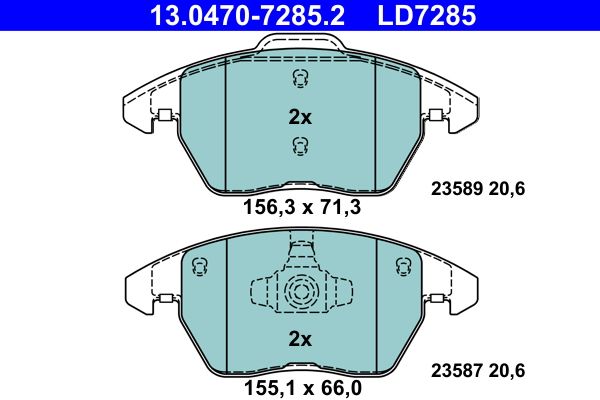 Klocki hamulcowe ATE 13.0470-7285.2
