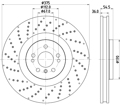 Tarcza hamulcowa HELLA 8DD 355 125-041