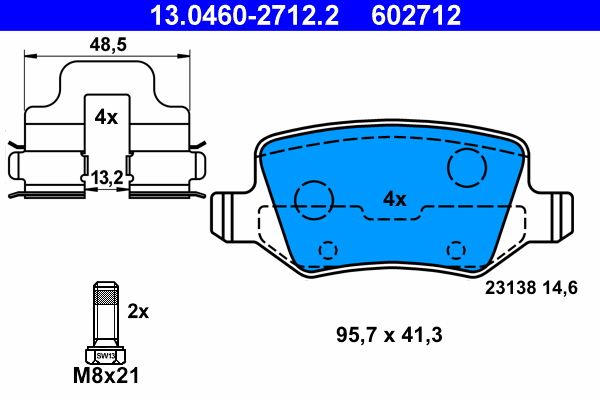 Klocki hamulcowe ATE 13.0460-2712.2