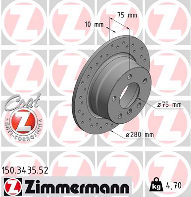 Tarcza hamulcowa ZIMMERMANN 150.3435.52