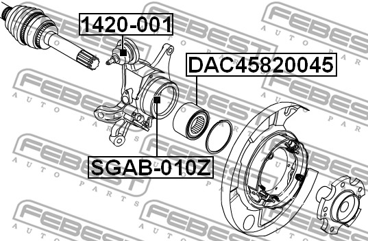 Łożysko koła FEBEST DAC45820045