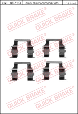 Zestaw akcesoriów montażowych  klocków hamulcowych QUICK BRAKE 109-1164