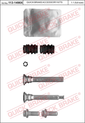 Zestaw tulei prowadzących zacisk hamulca QUICK BRAKE 113-1498X
