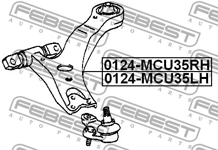 Wahacz zawieszenia koła FEBEST 0124-MCU35RH