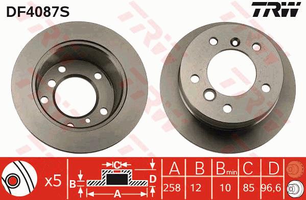Tarcza hamulcowa TRW DF4087S