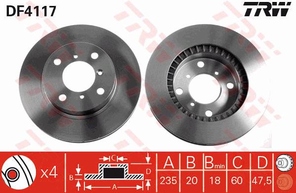 Tarcza hamulcowa TRW DF4117