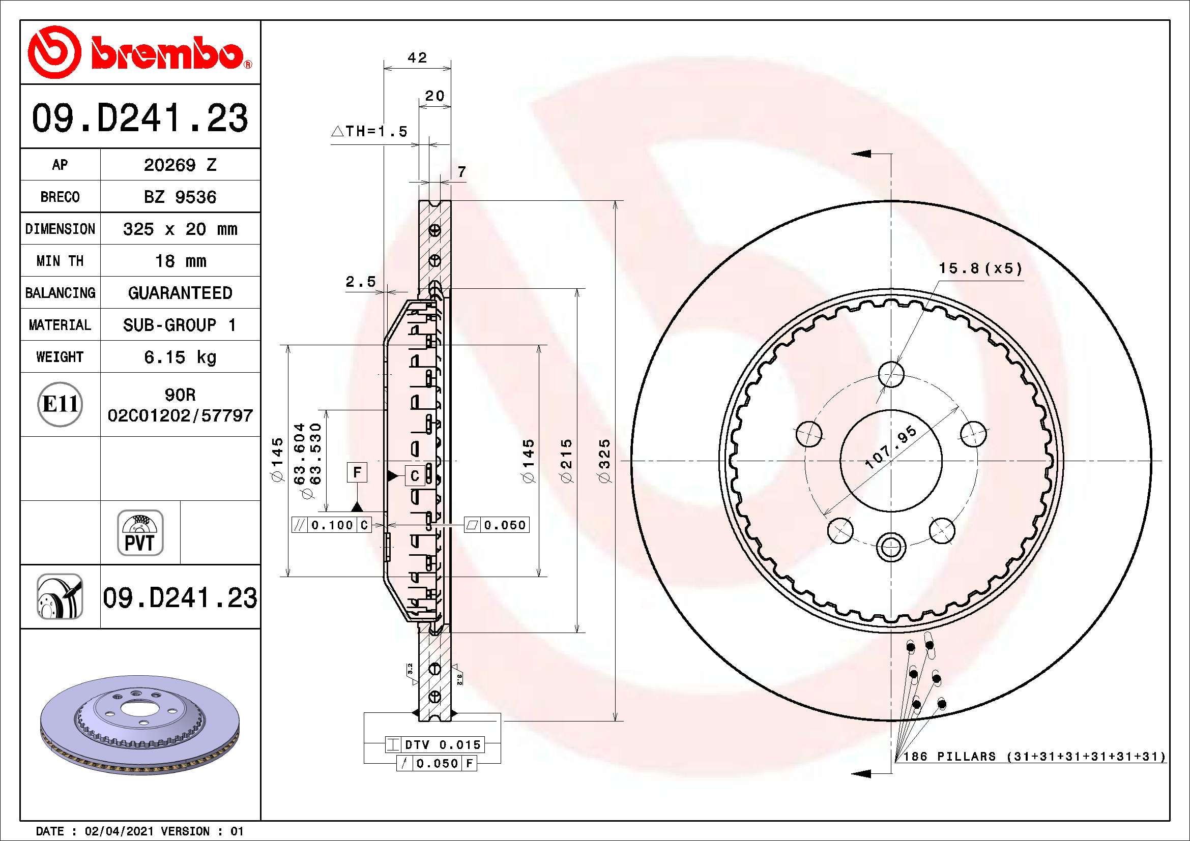 Tarcza hamulcowa BREMBO 09.D241.23