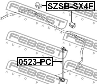 Guma stabilizatora FEBEST SZSB-SX4F