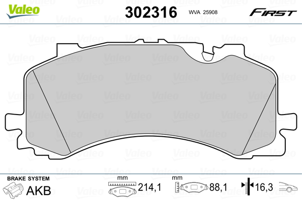 Klocki hamulcowe VALEO 302316