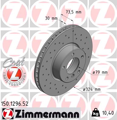 Tarcza hamulcowa ZIMMERMANN 150.1296.52