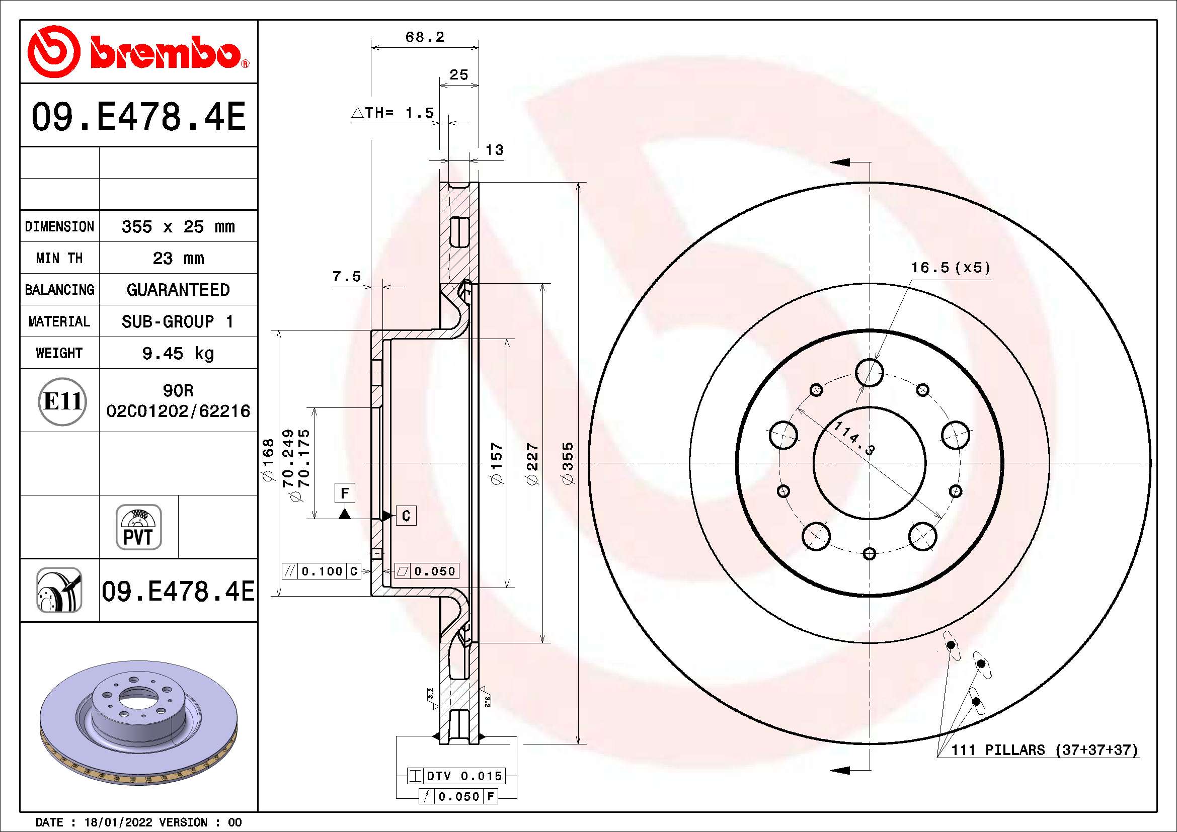 Zestaw do hamulców, hamulce tarczowe BREMBO KT 08 003