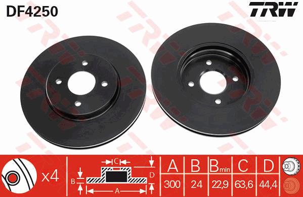 Tarcza hamulcowa TRW DF4250