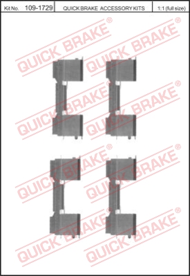 Zestaw akcesoriów montażowych  klocków hamulcowych QUICK BRAKE 109-1729