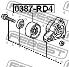 Rolka napinacza paska osprzętu FEBEST 0387-RD4