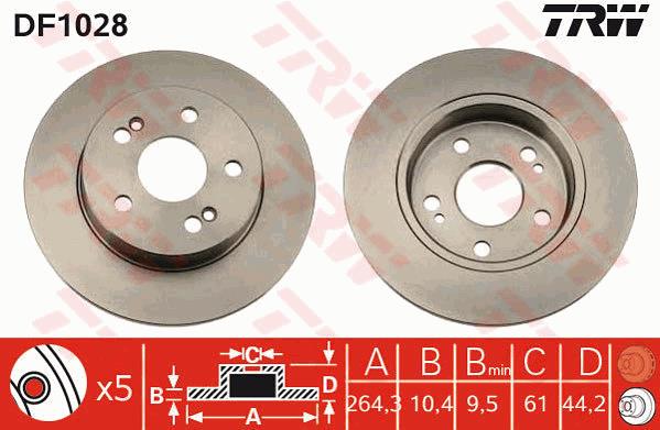 Tarcza hamulcowa TRW DF1028