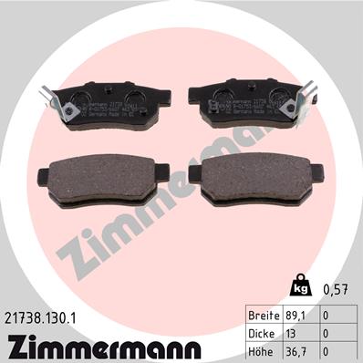 Klocki hamulcowe ZIMMERMANN 21738.130.1